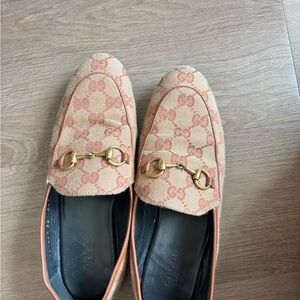 Gucci Tan and Gold Women's Loafers